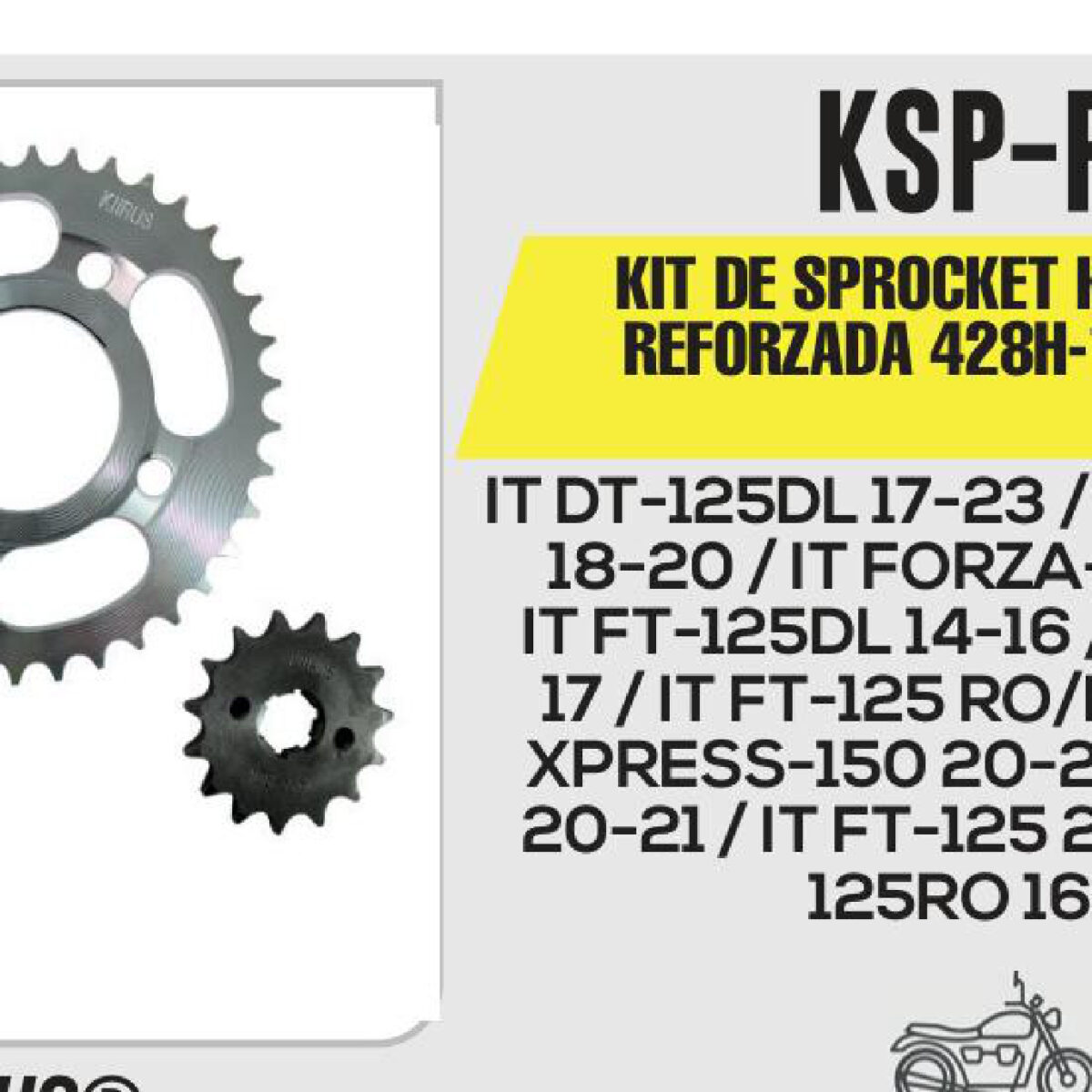 KIT DE SPROCKET CADENA REFORZADA 428H-102L SPROCKET 38T/15T