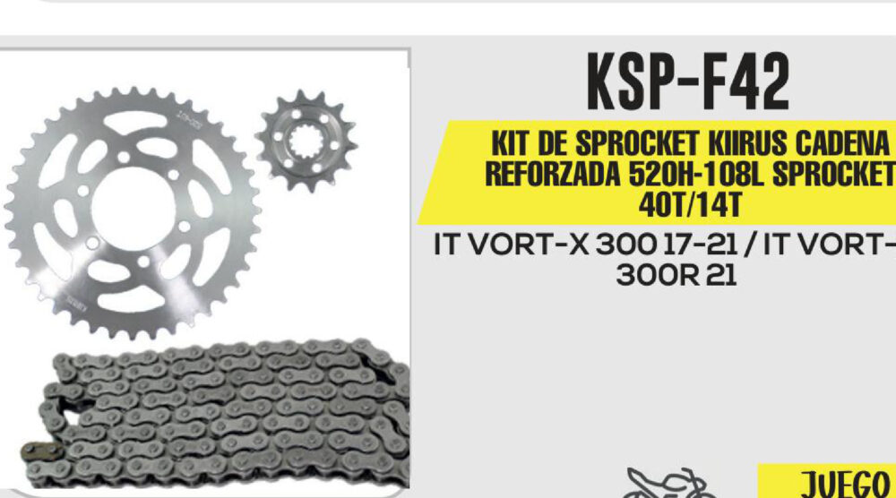KIT DE SPROCKET CADENA REFORZADA 520H-108L SPROCKET 40T/14T