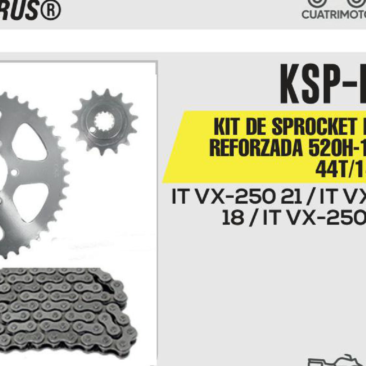 KIT DE SPROCKET CADENA REFORZADA 520H-110L SPROCKET 44T/14T