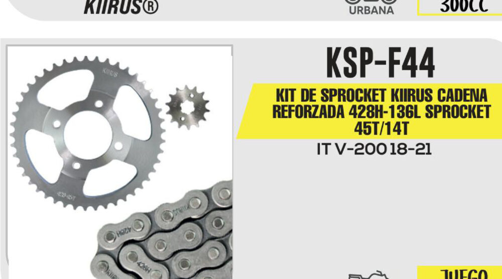 KIT DE SPROCKET CADENA REFORZADA 428H-136L SPROCKET 45T/14T