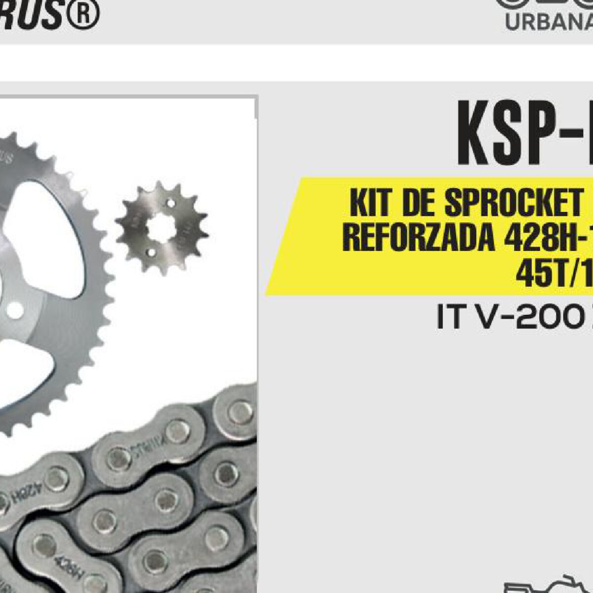 KIT DE SPROCKET CADENA REFORZADA 428H-136L SPROCKET 45T/14T