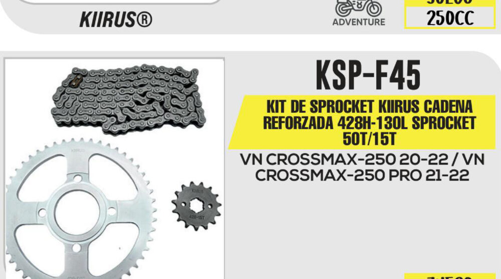 KIT DE SPROCKET CADENA REFORZADA 428H-130L 50T/15T
