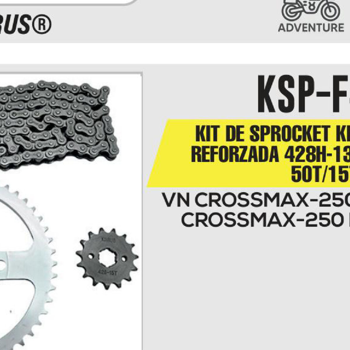 KIT DE SPROCKET CADENA REFORZADA 428H-130L 50T/15T