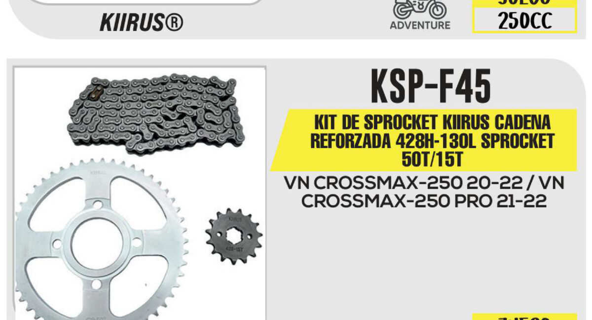 KIT DE SPROCKET CADENA REFORZADA 428H-130L 50T/15T