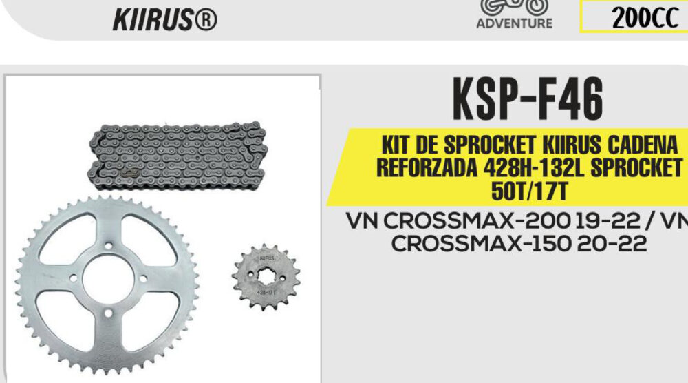 KIT DE SPROCKET CADENA REFORZADA 428H-132L 50T/17T