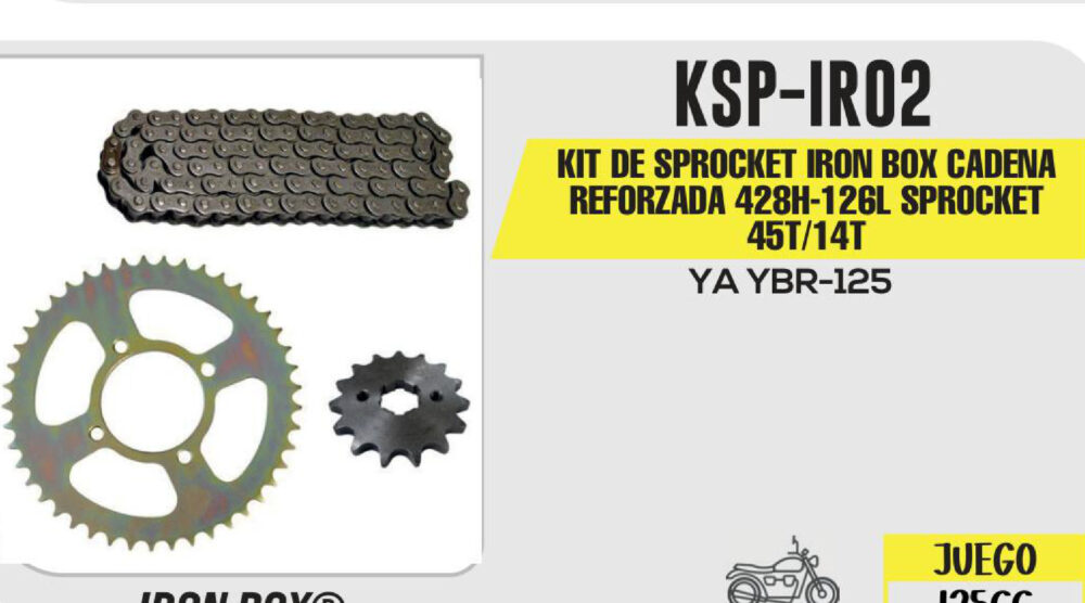 KIT DE SPROCKET CADENA REFORZADA 428H-126L SPROCKET 45T/14T