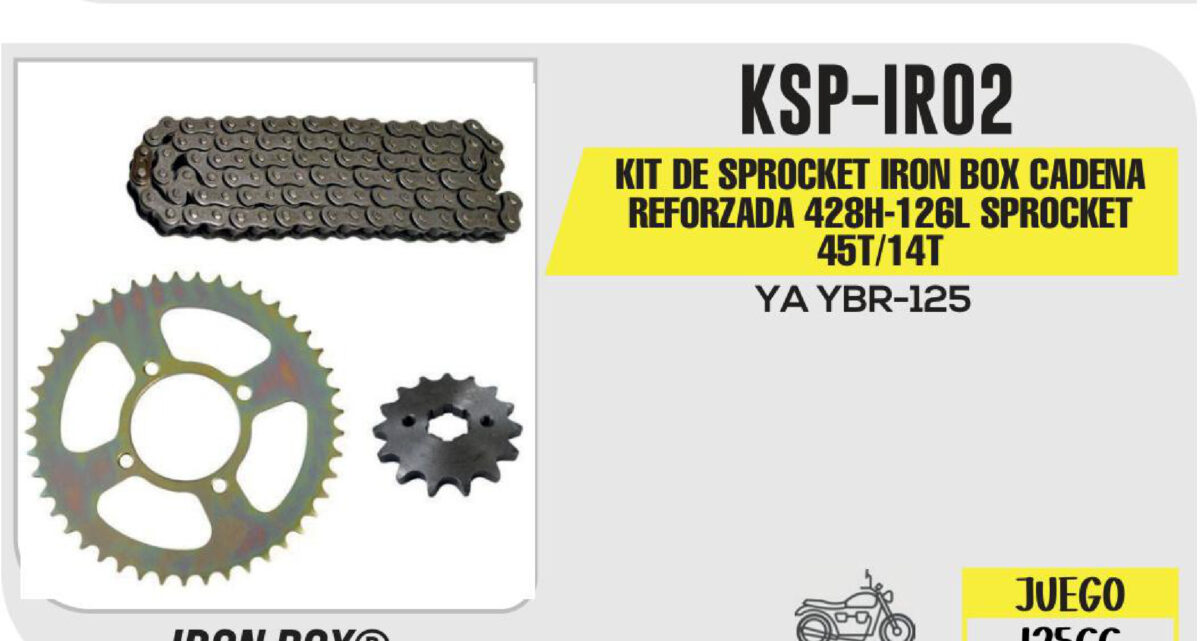 KIT DE SPROCKET CADENA REFORZADA 428H-126L SPROCKET 45T/14T