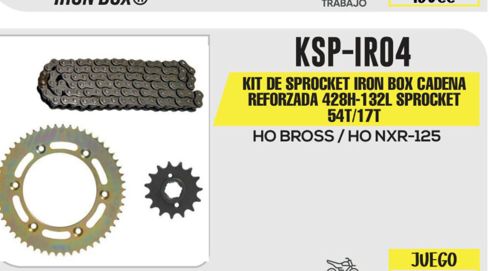 KIT DE SPROCKET CADENA REFORZADA 428H-132L SPROCKET 54T/17T