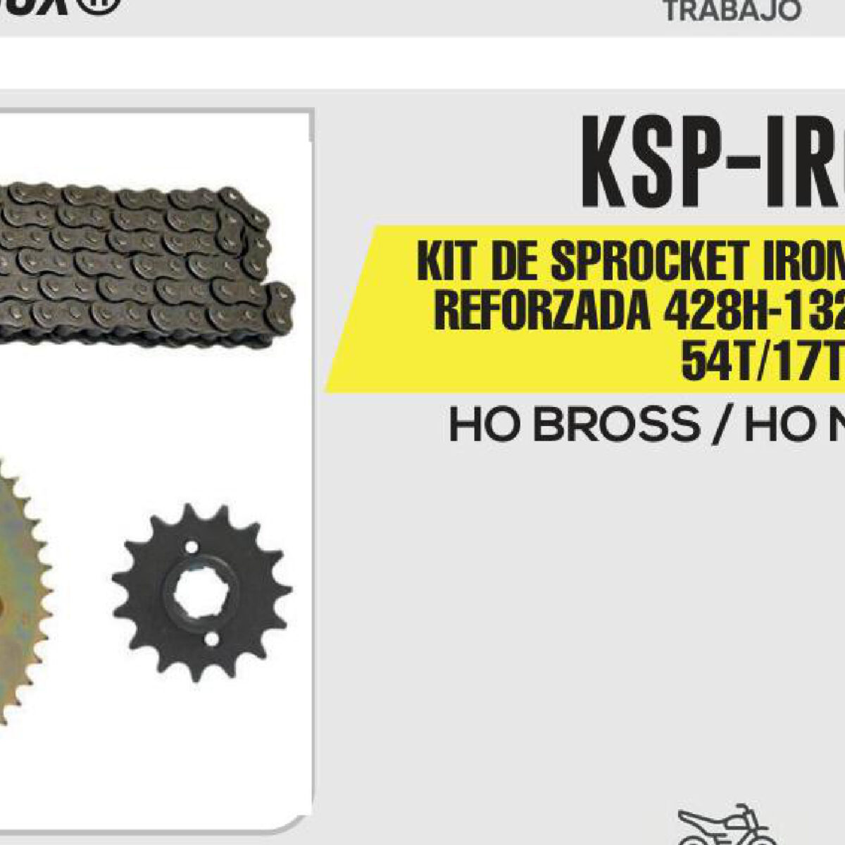 KIT DE SPROCKET CADENA REFORZADA 428H-132L SPROCKET 54T/17T