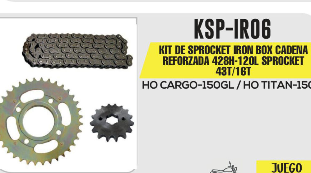 KIT DE SPROCKET CADENA REFORZADA 428H-120L SPROCKET 43T/16T