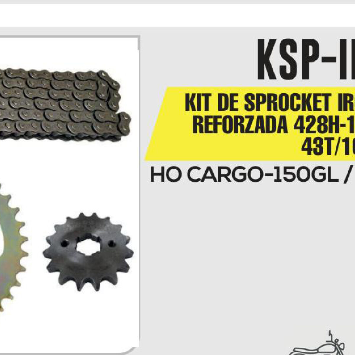 KIT DE SPROCKET CADENA REFORZADA 428H-120L SPROCKET 43T/16T