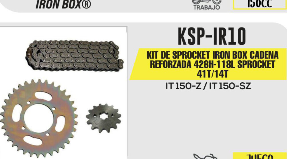 KIT DE SPROCKET CADENA REFORZADA 428H-118L SPROCKET 41T/14T