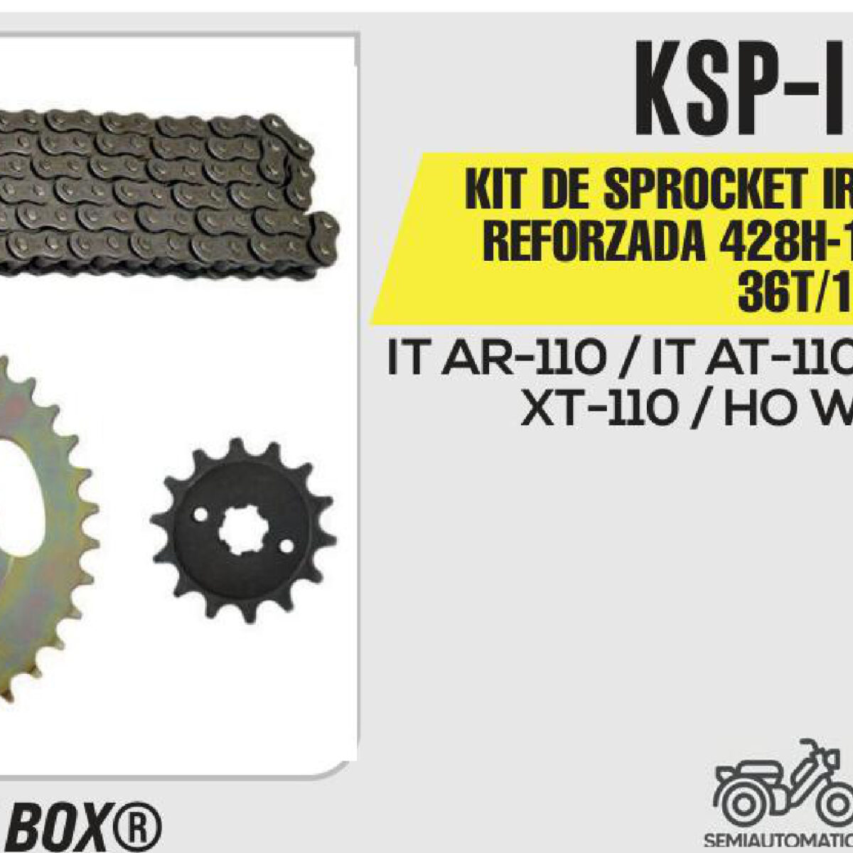 KIT DE SROCKET CADENA REFORZADA 428H-104L SPROCKET 36T/14T