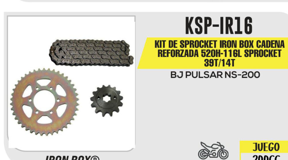 KIT DE SPROCKET CADENA REFORZADA 520H-116L SPROCKET 39T/14T