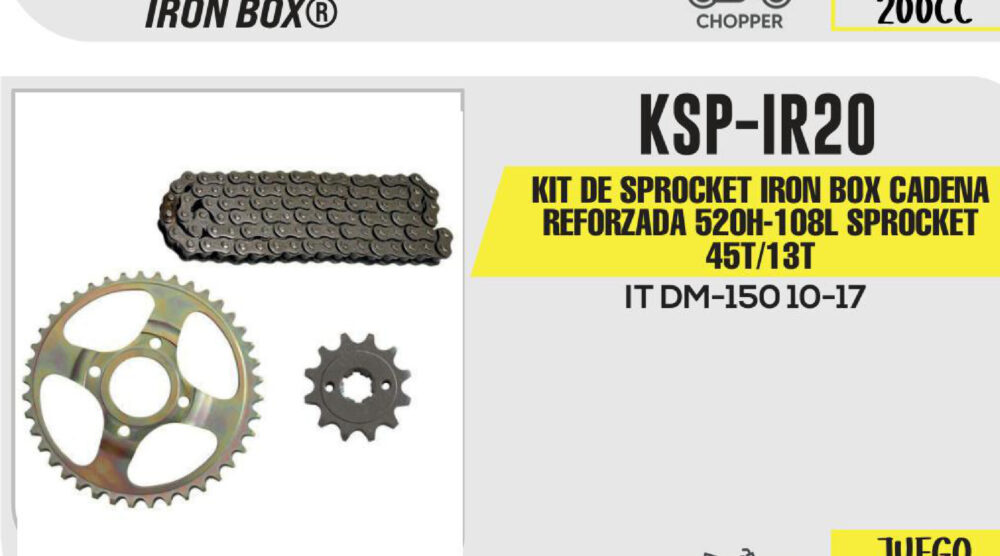 KIT DE SPROCKET CADENA REFORZADA 520H-108L SPROCKET 45T/13T