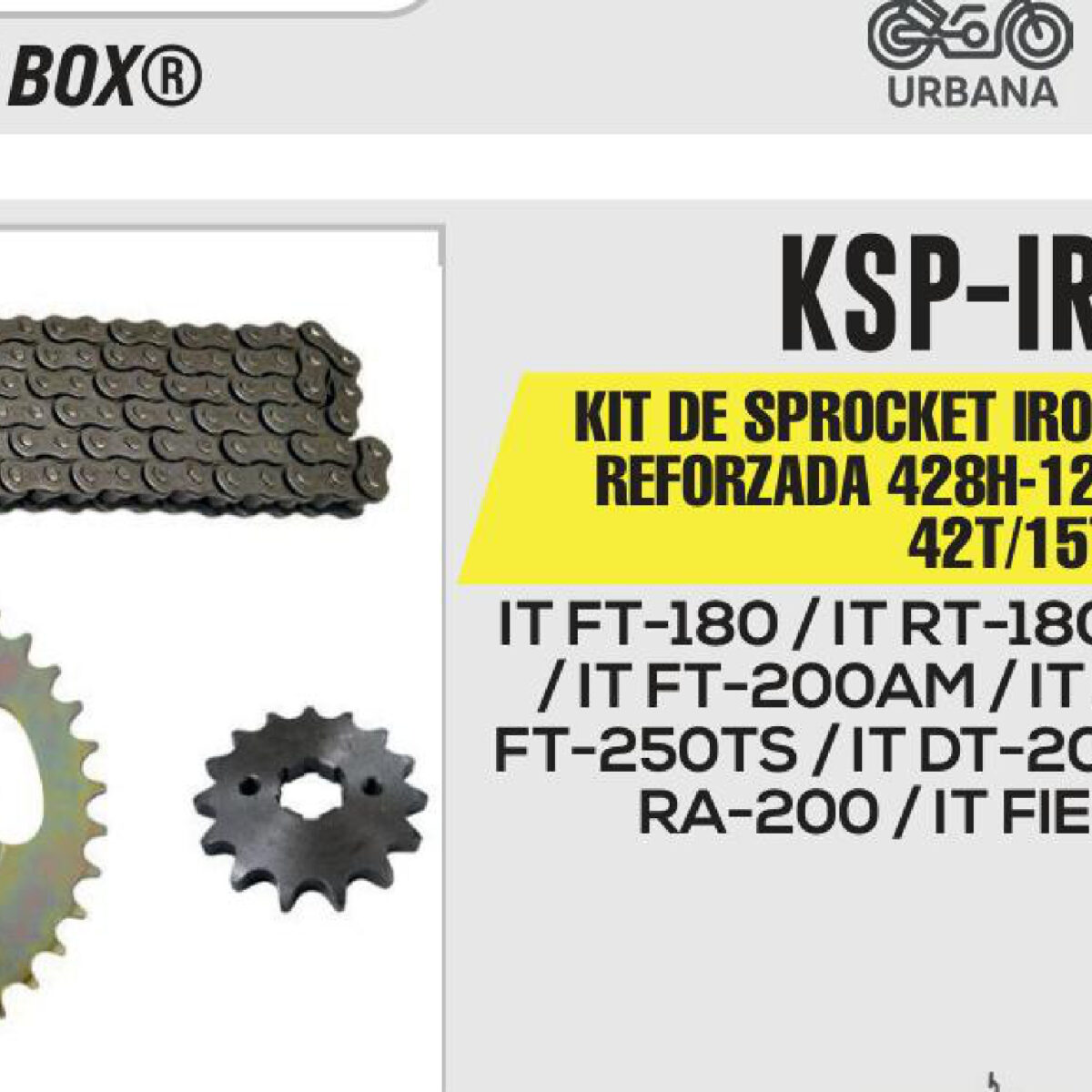 KIT DE SPROCKET CADENA REFORZADA 428H-124L SPROCKET 42T/15T