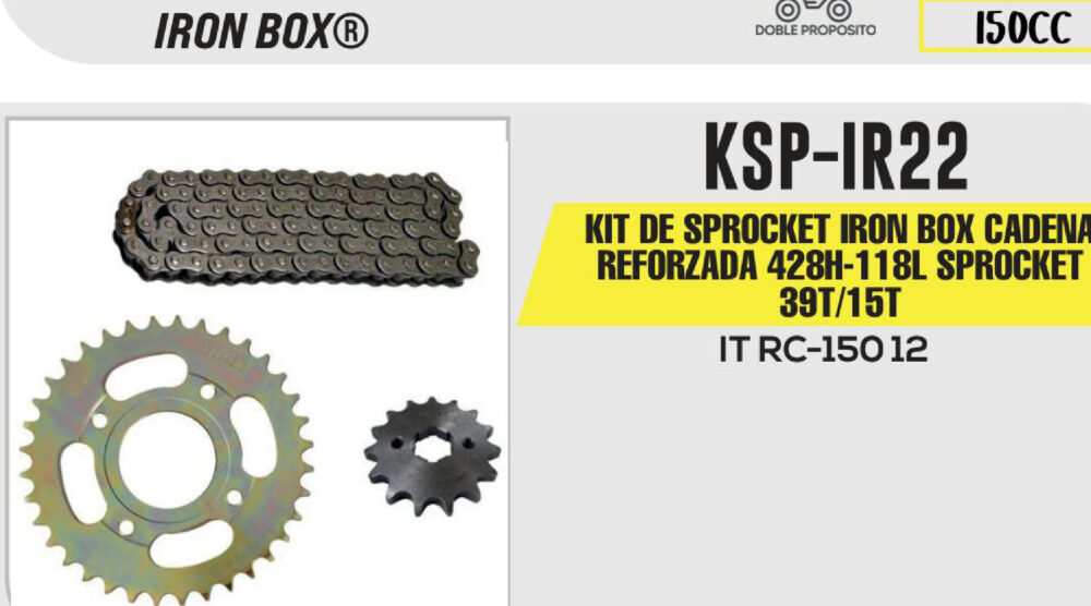 KIT DE SPROCKET CADENA REFORZADA 428H-118L SPROCKET 39T/15T