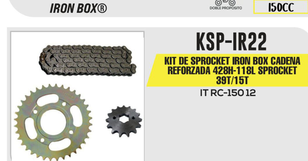 KIT DE SPROCKET CADENA REFORZADA 428H-118L SPROCKET 39T/15T