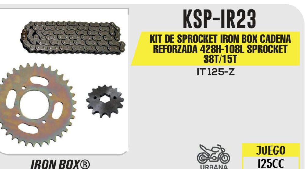 KIT DE SPROCKET CADENA REFORZADA 428H-108L SPROCKET 38T/15T