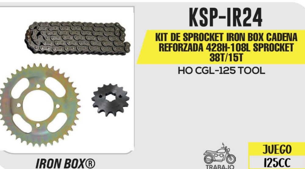 KIT DE SPROCKET CADENA REFORZADA 428H-108L SPROCKET 38T/15T