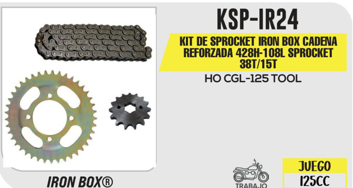 KIT DE SPROCKET CADENA REFORZADA 428H-108L SPROCKET 38T/15T
