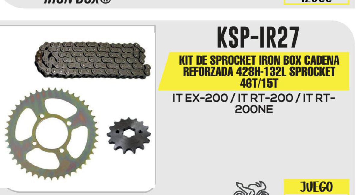 KIT DE SPROCKET CADENA REFORZADA 428H-132L SPROCKET 46T/15T