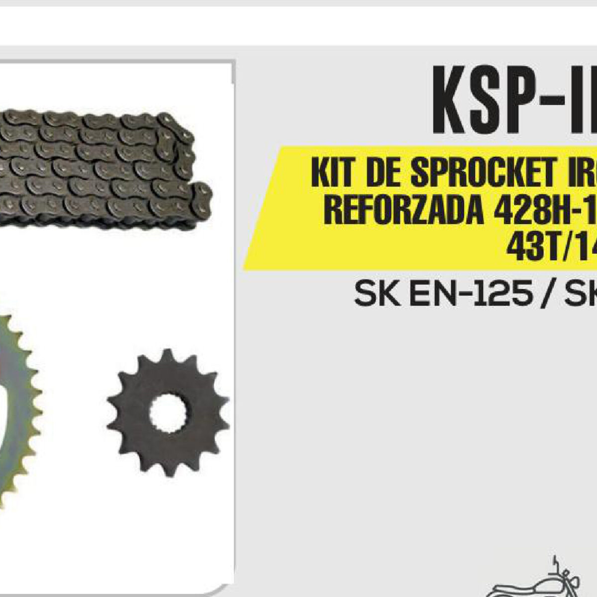 KIT DE SPROCKET CADENA REFORZADA SPROCKET 43T/14T 428H-124L