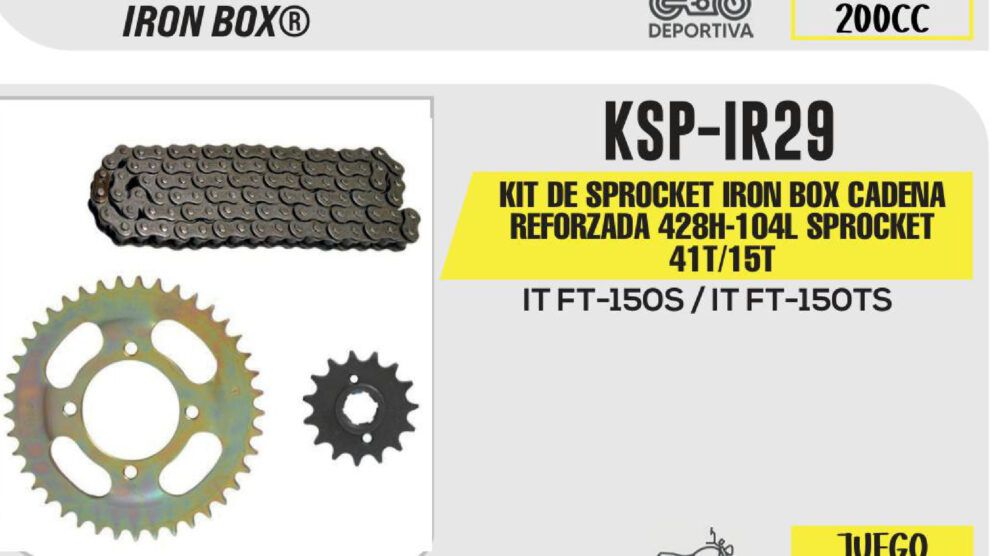 KIT DE SPROCKET CADENA REFORZADA 428H-104L SPROCKET 41T/15T