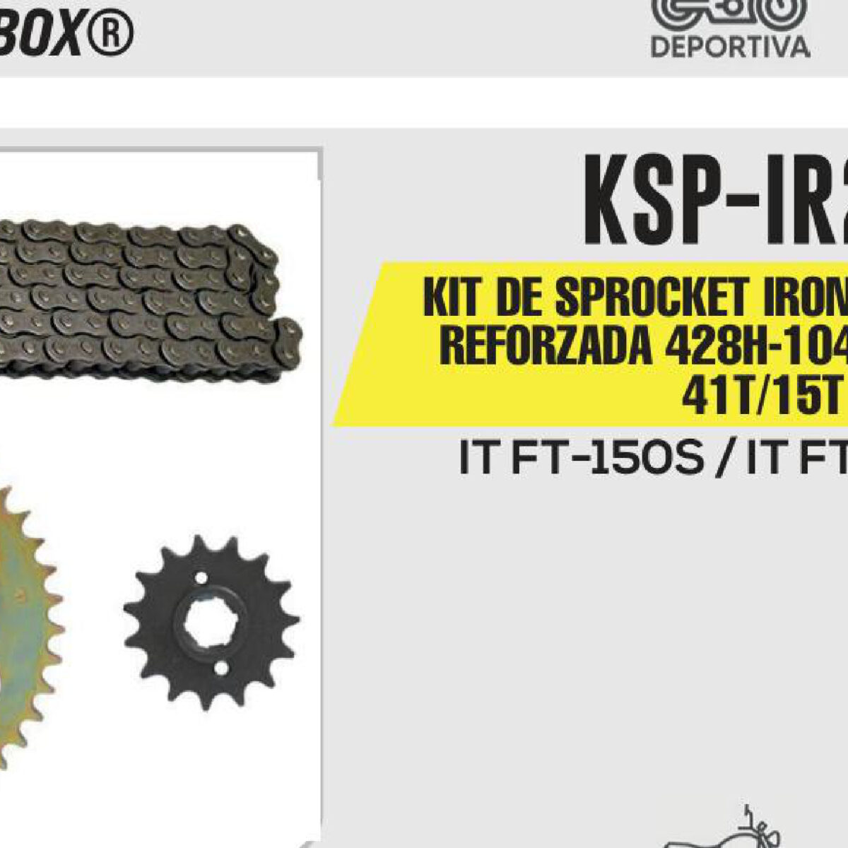 KIT DE SPROCKET CADENA REFORZADA 428H-104L SPROCKET 41T/15T