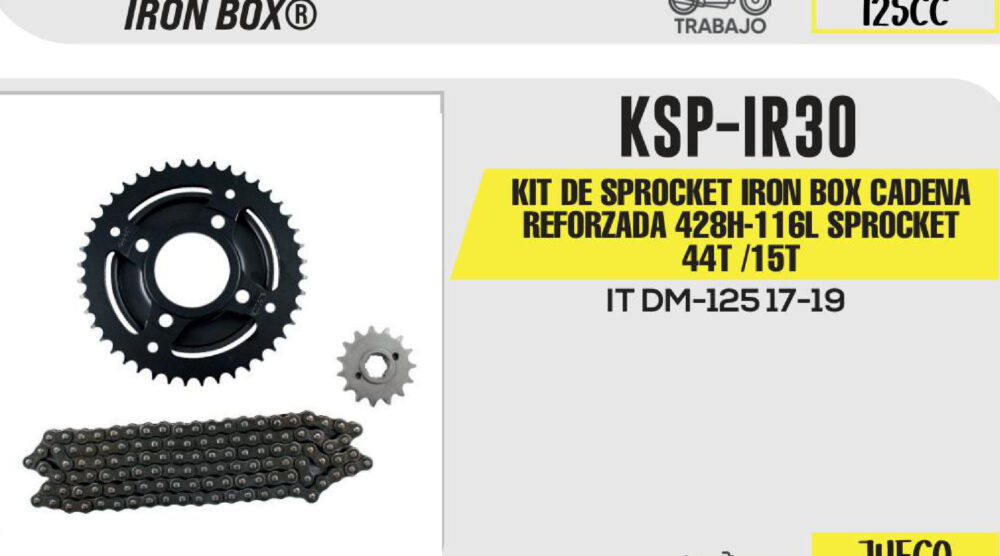 KIT DE SPROCKET CADENA REFORZADA 428H-116L SPROCKET 44T /15T