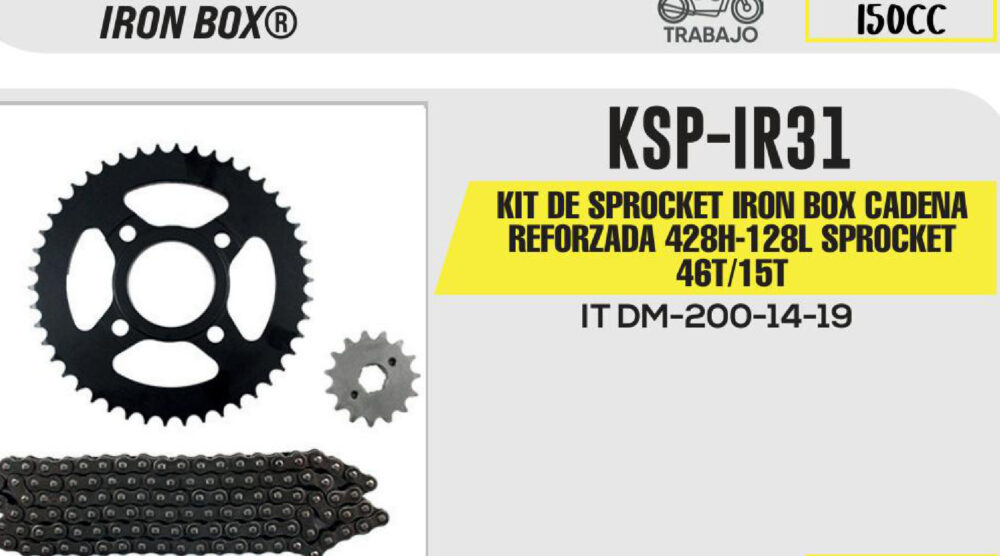 KIT DE SPROCKET CADENA REFORZADA 428H-128L SPROCKET 46T/15T