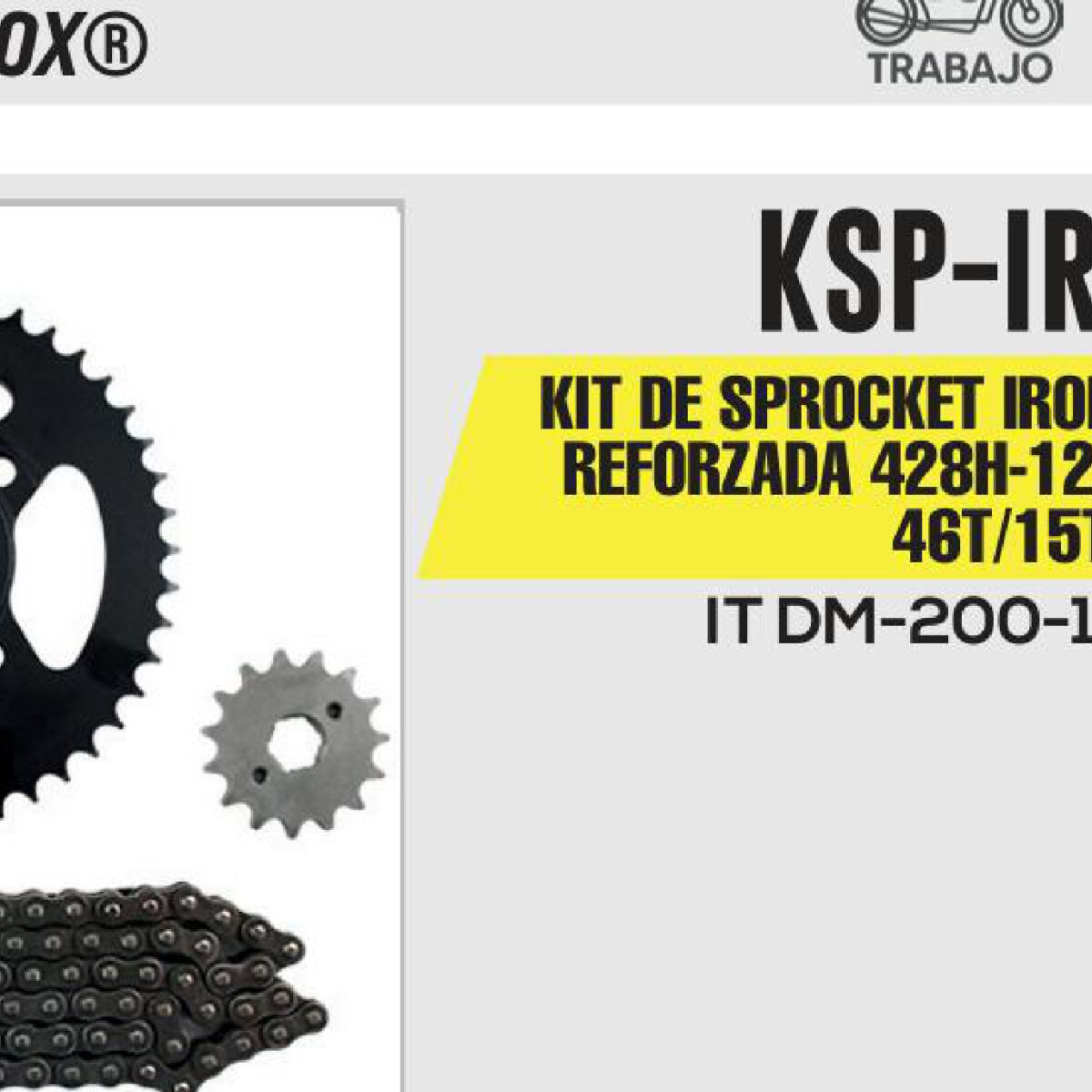 KIT DE SPROCKET CADENA REFORZADA 428H-128L SPROCKET 46T/15T