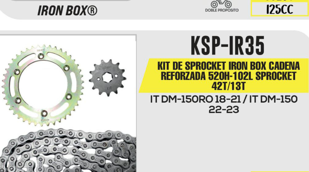 KIT DE SPROCKET CADENA REFORZADA 520H-102L SPROCKET 42T/13T
