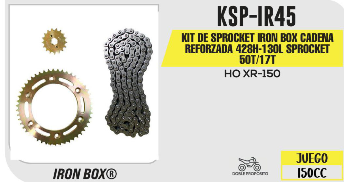 KIT DE SPROCKET CADENA REFORZADA 428H-130L SPROCKET 50T/17T