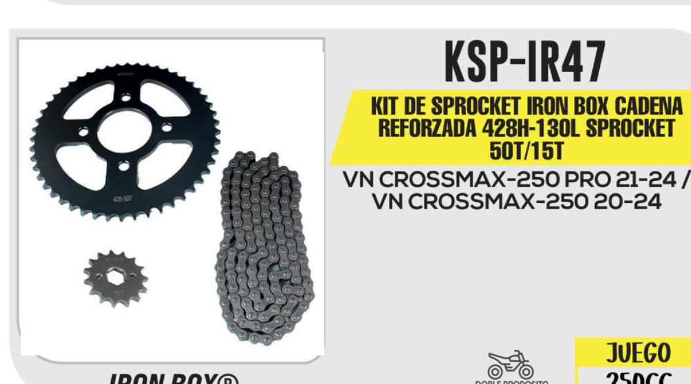 KIT DE SPROCKET CADENA REFORZADA 428H-130L SPROCKET 50T/15T