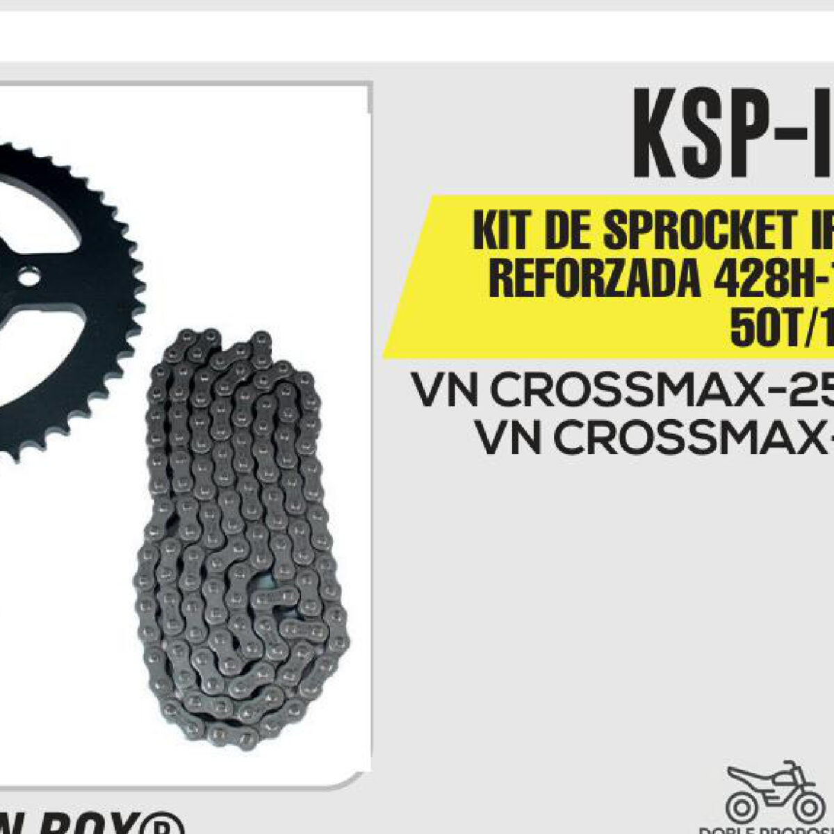 KIT DE SPROCKET CADENA REFORZADA 428H-130L SPROCKET 50T/15T