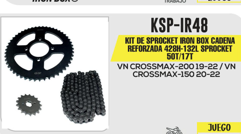 KIT DE SPROCKET CADENA REFORZADA 428H-132L SPROCKET 50T/17T