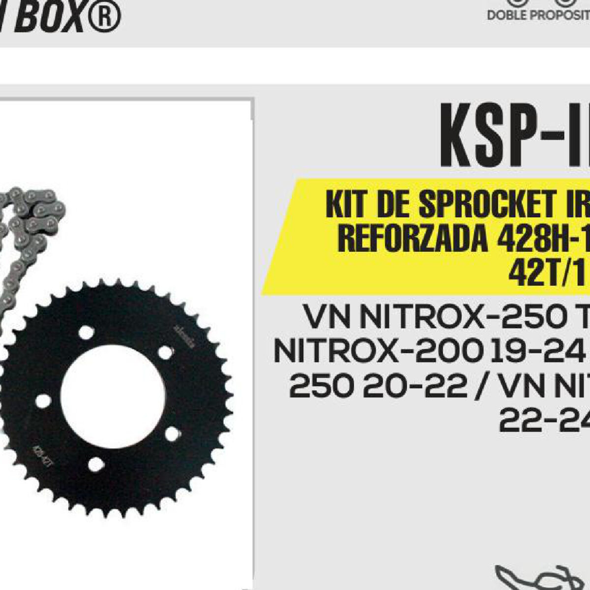 KIT DE SPROCKET CADENA REFORZADA 428H-124L SPROCKET 42T/15T