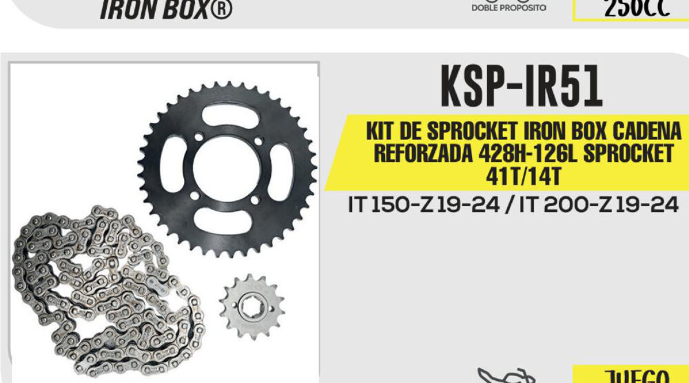 KIT DE SPROCKET CADENA REFORZADA 428H-126L SPROCKET 41T/14T