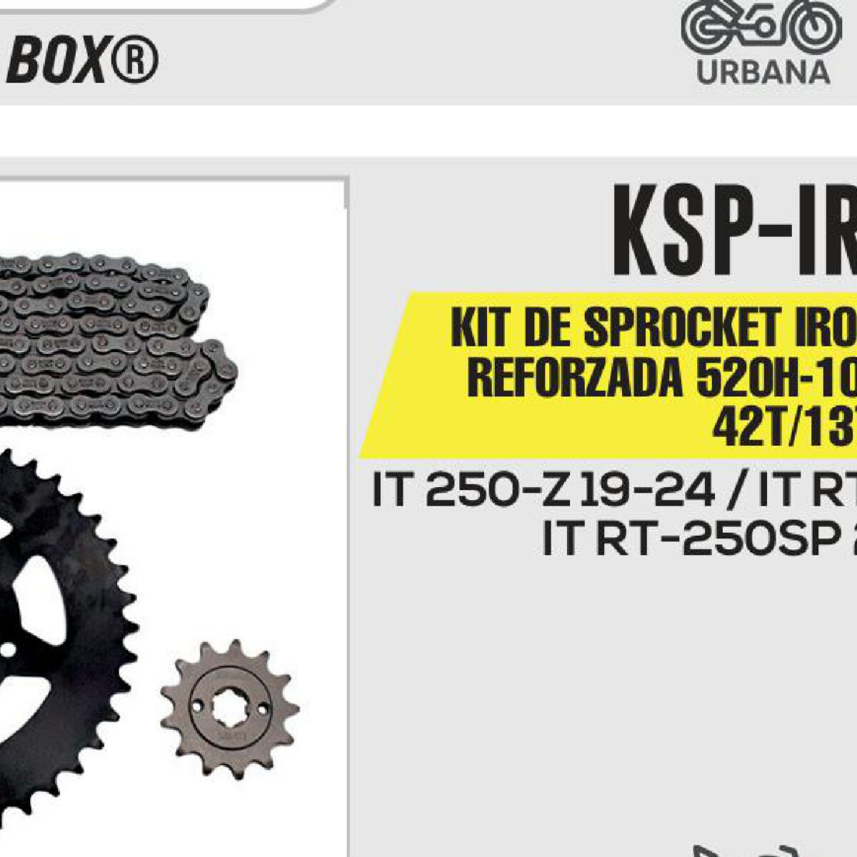 KIT DE SPROCKET IRON BOX  CADENA REFORZADA 520H-106L SPROCKET 42T/13T