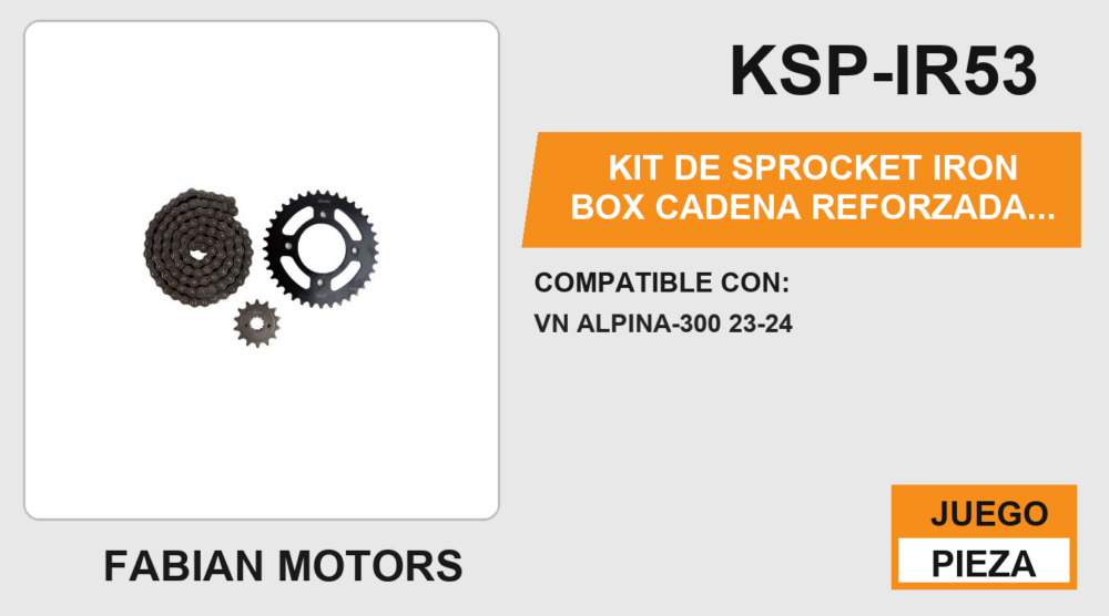 KIT DE SPROCKET IRON BOX  CADENA REFORZADA 520H-106L SPROCKET 37T/14T