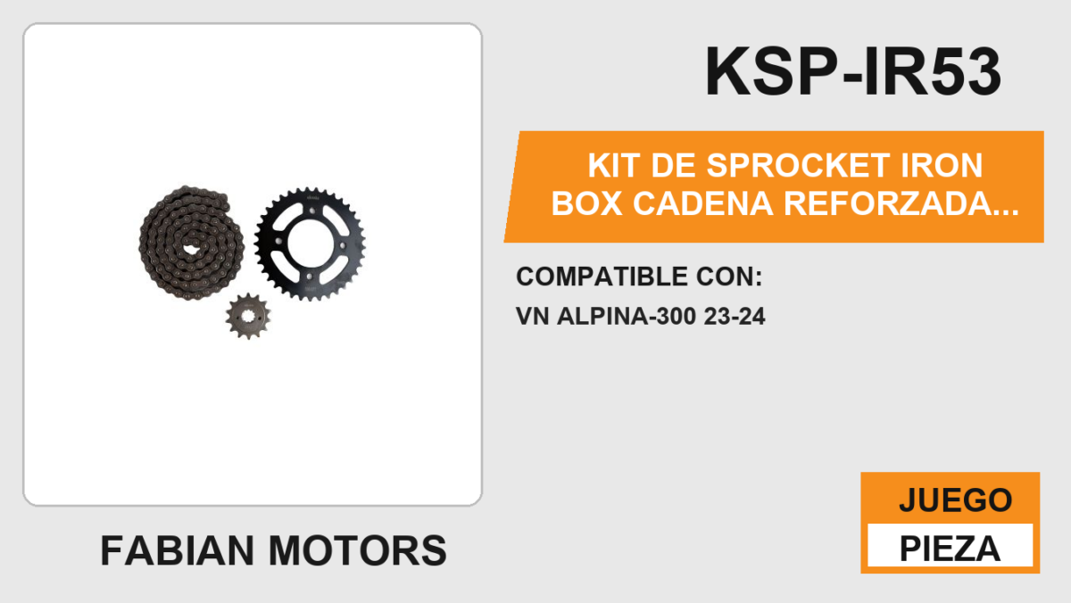 KIT DE SPROCKET IRON BOX  CADENA REFORZADA 520H-106L SPROCKET 37T/14T