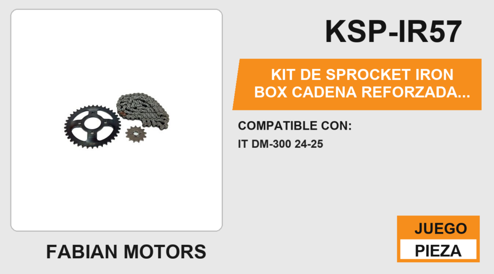KIT DE SPROKET IRON BOX CADENA REFORZADA 520H-104L SPROCKET 38T/13T