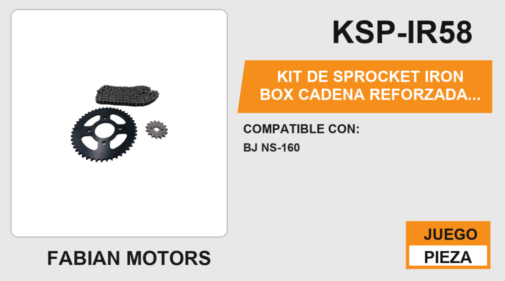 KIT DE SPROCKET IRON BOX CADENA REFORZADA 428H-136L SPROCKET 46/15T