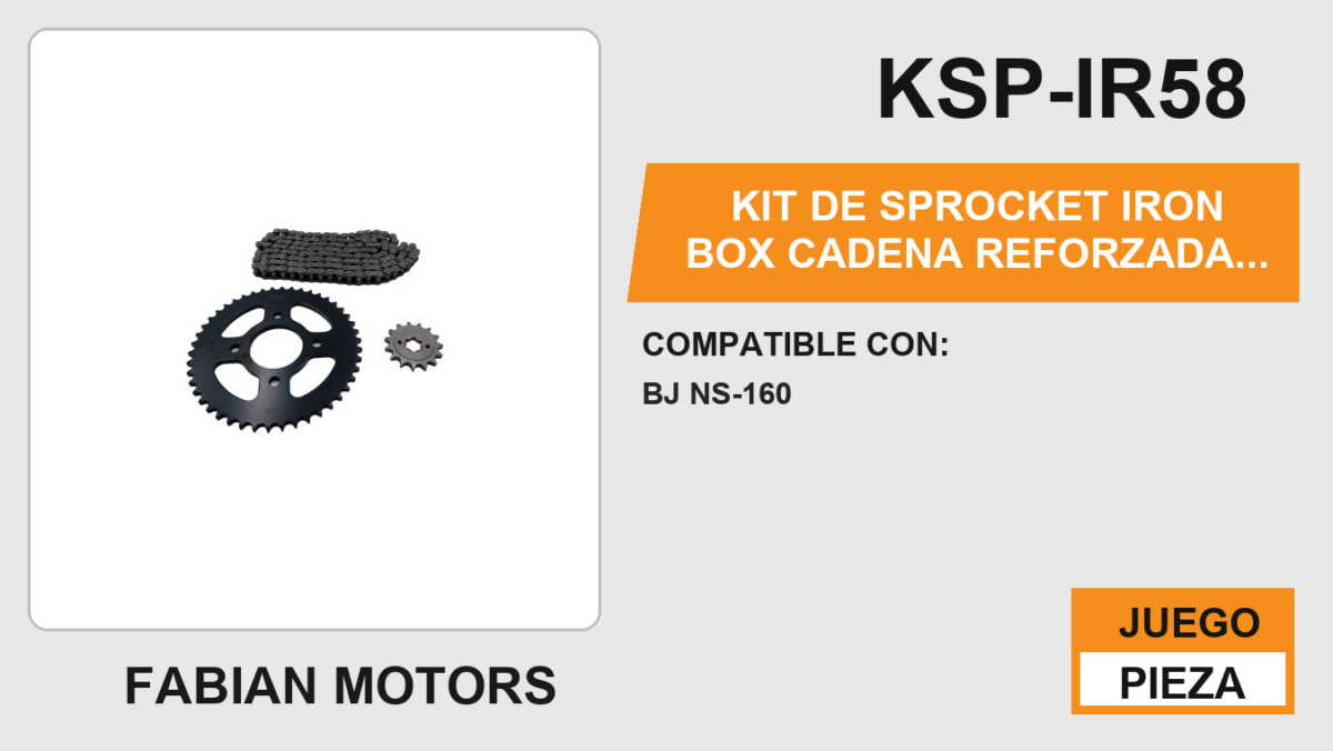 KIT DE SPROCKET IRON BOX CADENA REFORZADA 428H-136L SPROCKET 46/15T