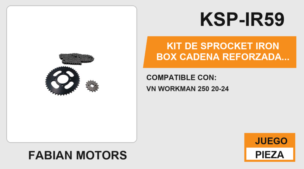 KIT DE SPROCKET IRON BOX CADENA REFORZADA 428H-116L SPROCKET 43/15T