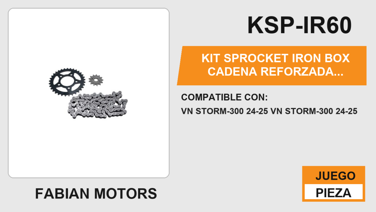 KIT SPROCKET IRON BOX CADENA REFORZADA 520H-102L SPROCKET 33T/13T