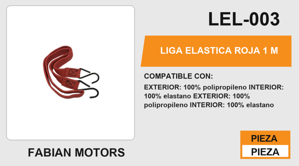LIGA ELASTICA ROJA 100 cm