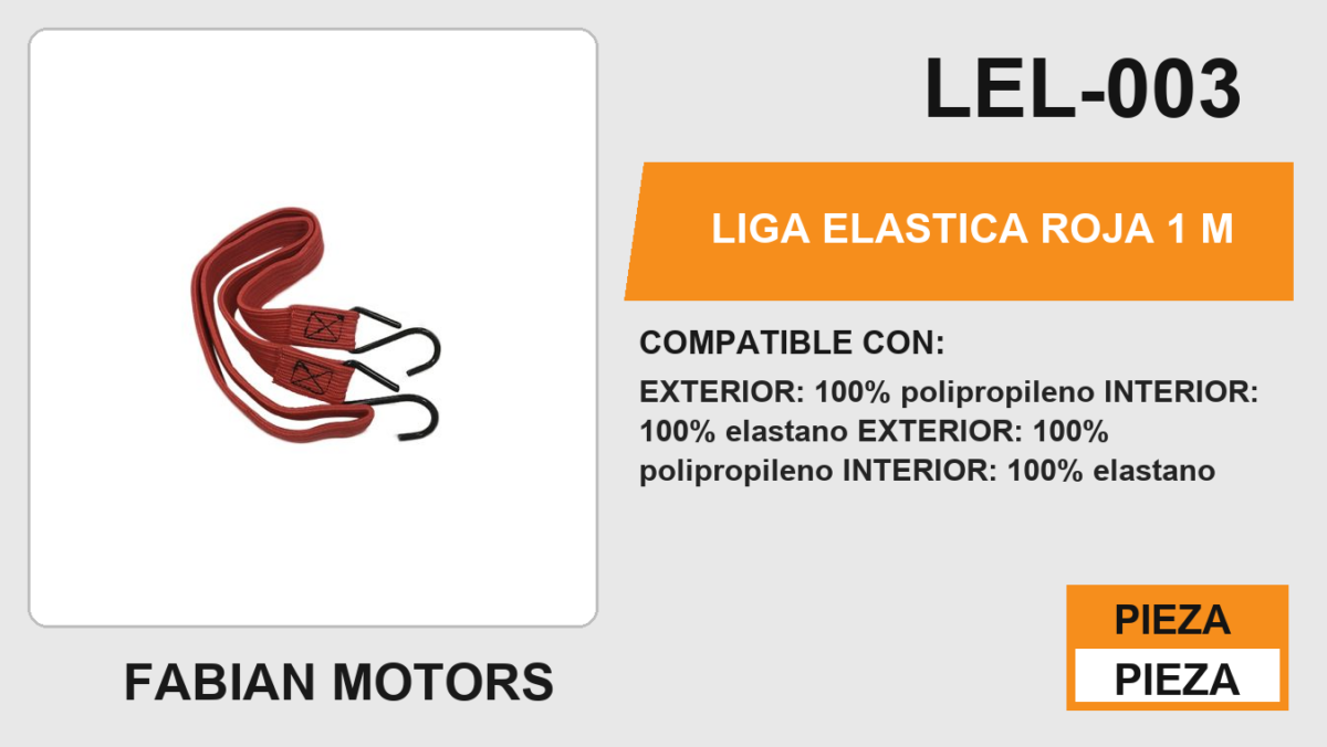 LIGA ELASTICA ROJA 100 cm