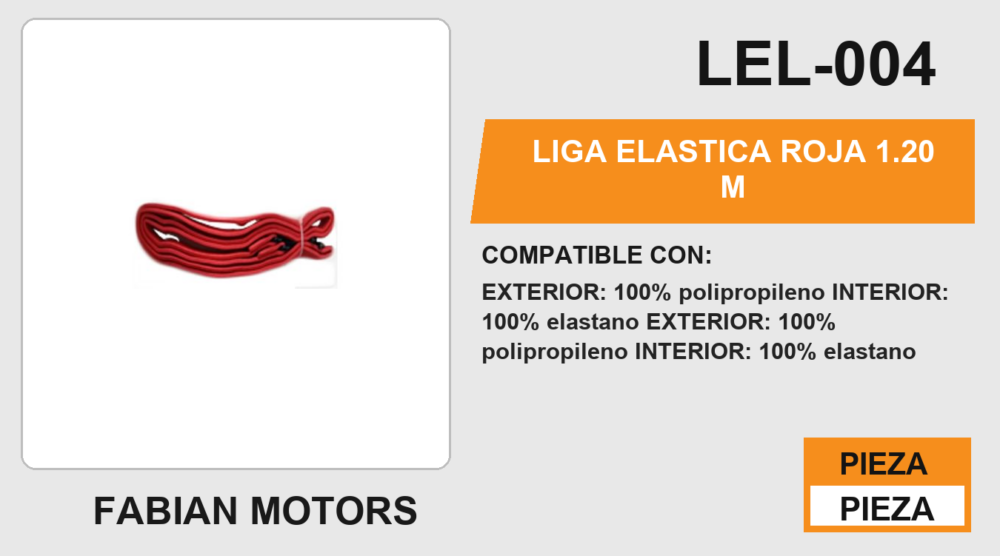 LIGA ELASTICA ROJA 120 cm